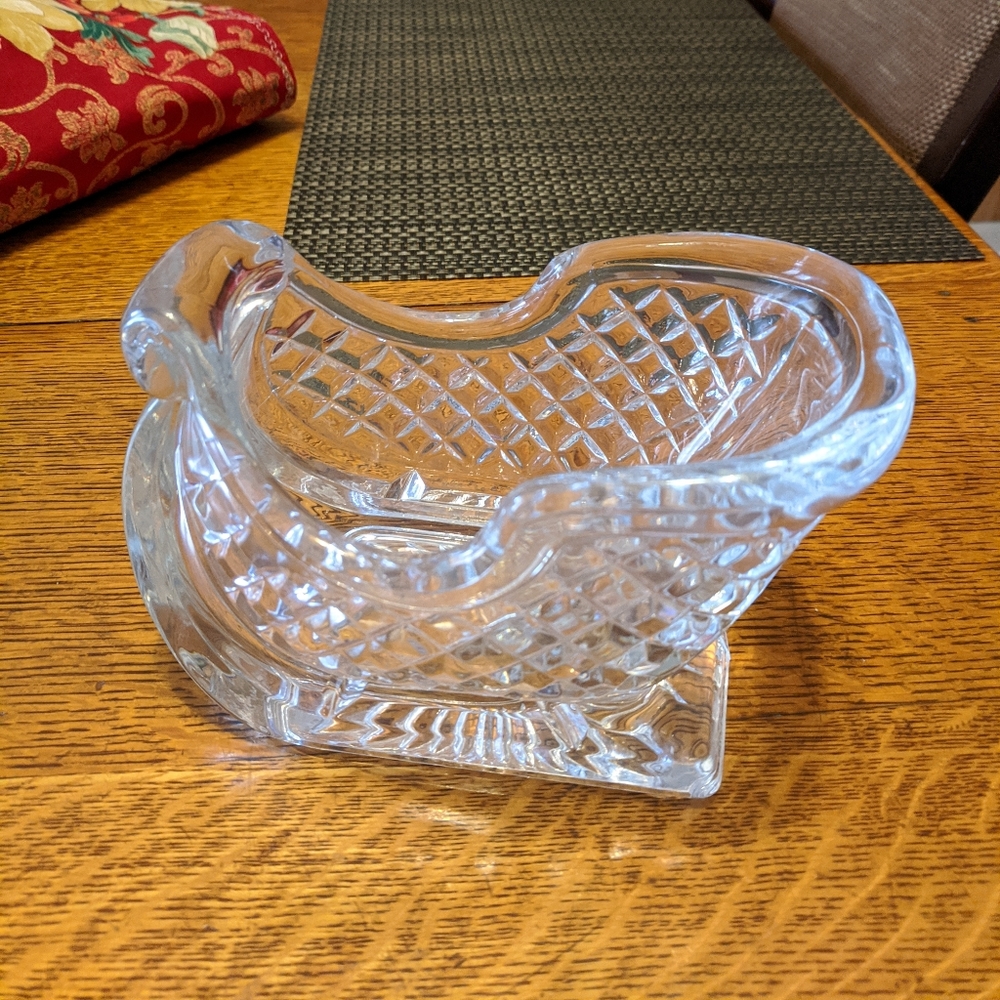 Beautiful Mercari vintage clear Crystal glass Santa sled - Picture 2 of 7
